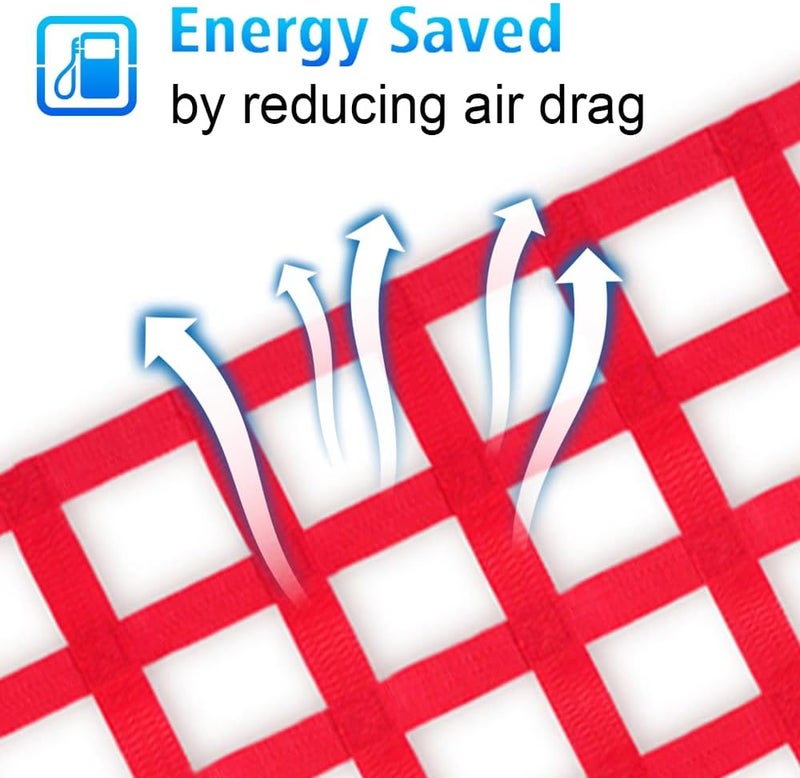 BARTOO Tailgate Net for Pickup Truck Bed, 60'' x 18'' Tailgate Mesh Cargo Net for Full Size Truck, Heavy Duty Cargo Netting with Hooks for Chevrolet, Ford, Toyota, GMC, Jeep, Red - Image 2